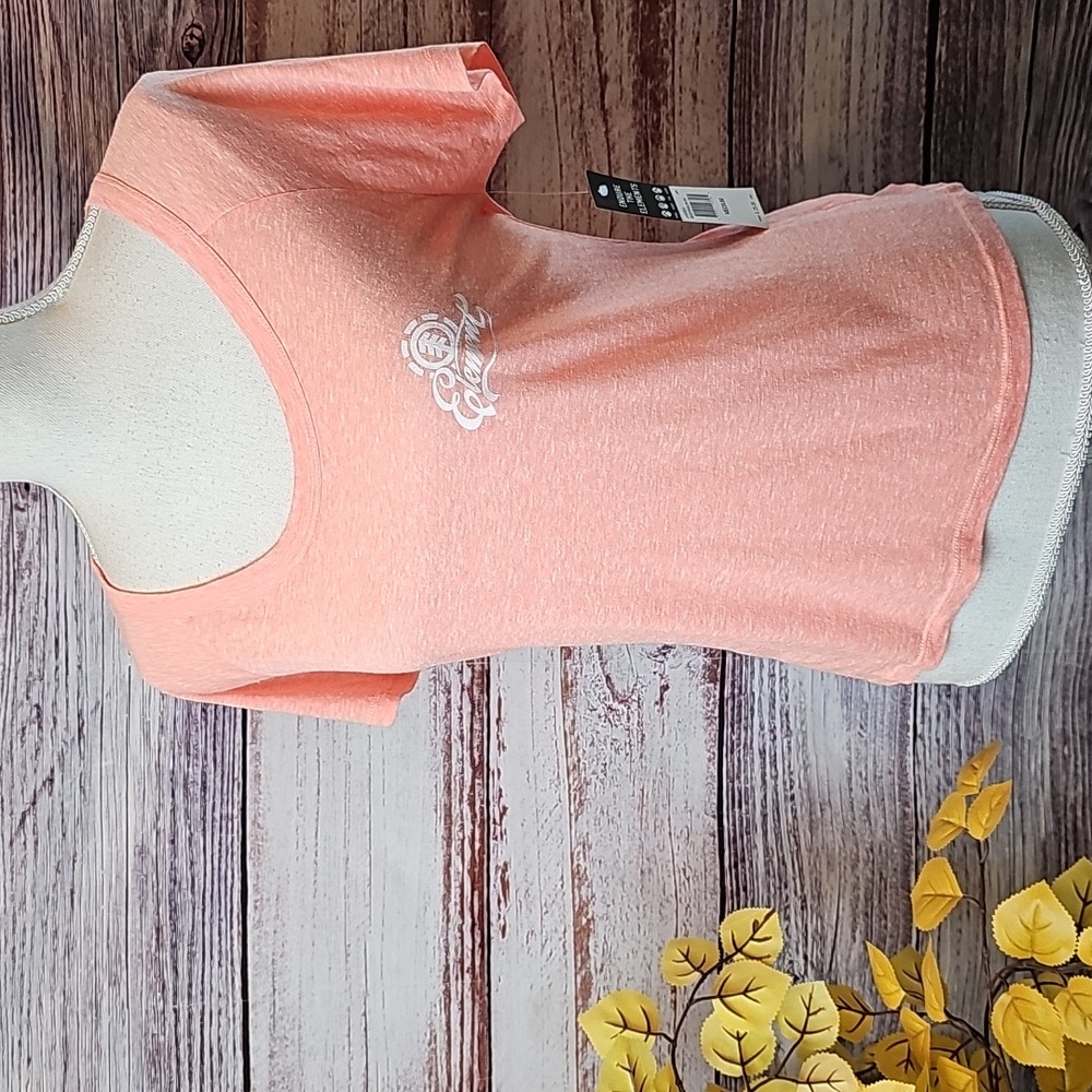 NWT ELEMENT PEACH CROPPED SHORT SLEEVE BURNOUT TEE